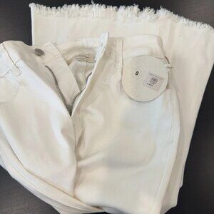Saints & Hearts White Extreme Flare Jeans Raw Hem - NWT. Size Small